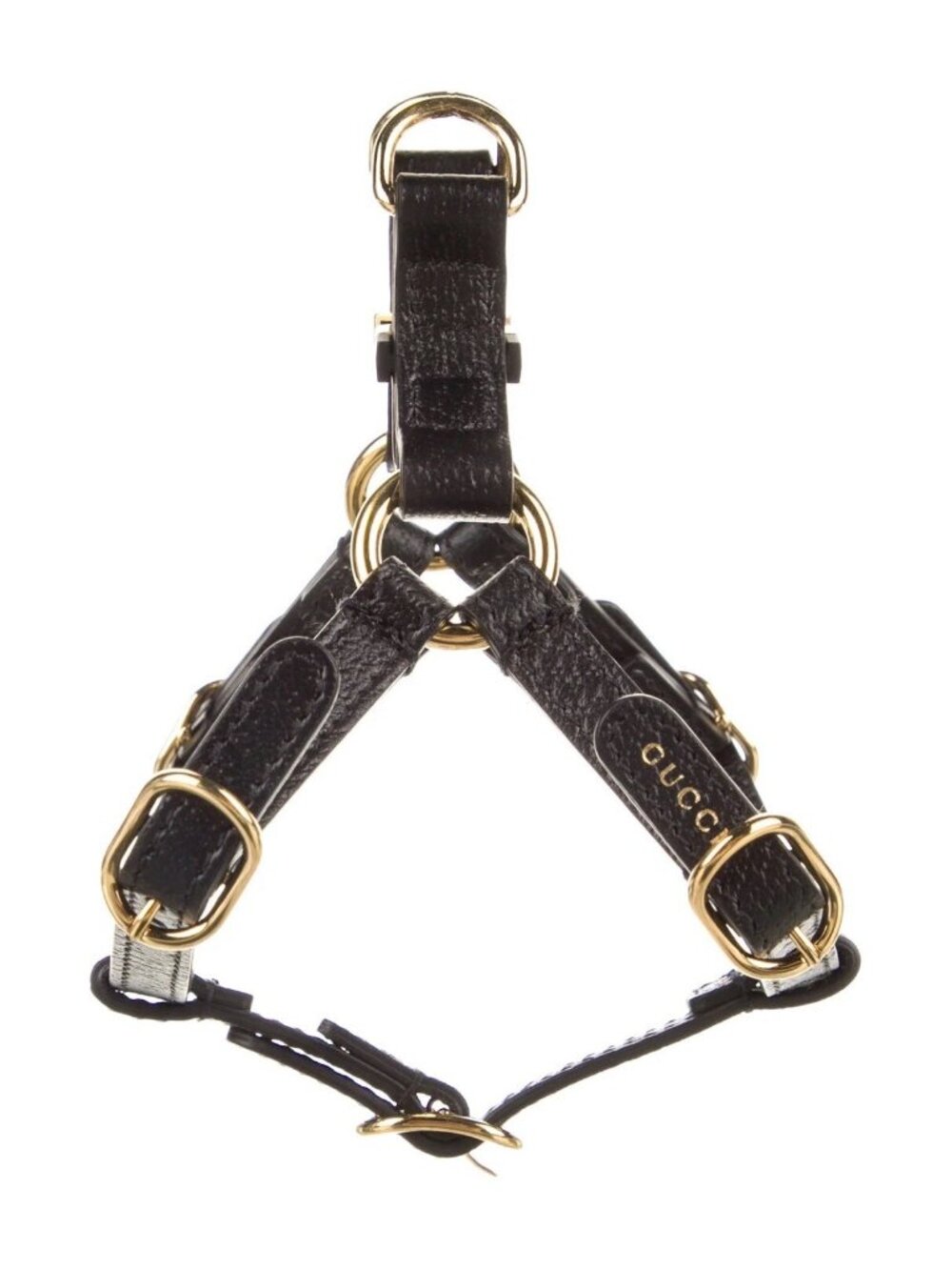 NEW Gucci Medium Black Leather Pet Harness 100% Authentic Dogs